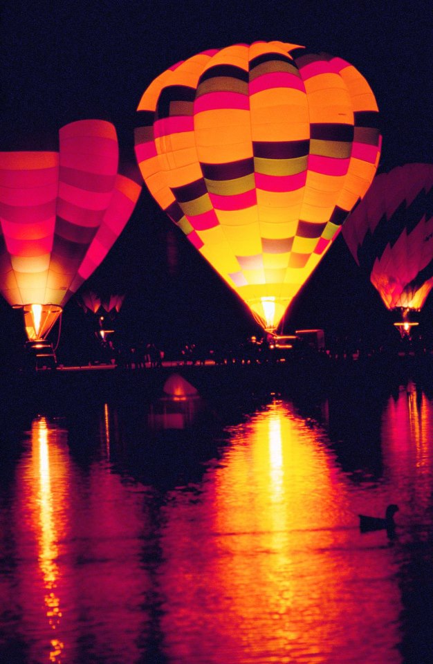 Hot Air Balloons at Night in Plano